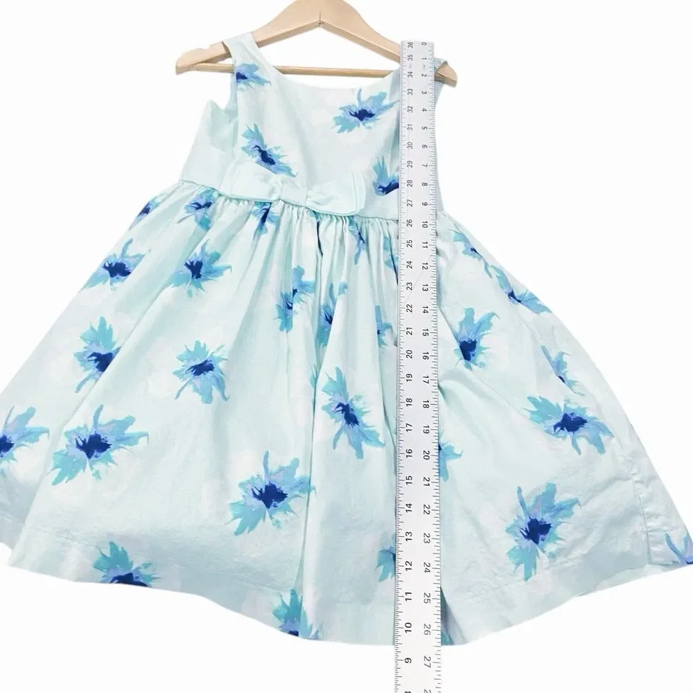 Janie and Jack Girls Sz 6 Floral Sleeveless Lined Spring Easter Dress Bow Twirl - Picture 11 of 12